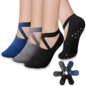 Pilates Socks - Yoga Socks with Grips - Personal Hour for Yoga and Meditations 