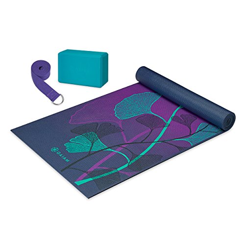 Gifts for Yoga Beginners -  Yoga For Beginners Kit - Mat and Yoga Blocks With Strap and DVD Bundle - Personal Hour for Yoga and Meditations 