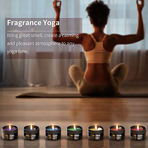 Yoga Lovers Gift - 7 Chakra Candles Set - Promotes Positive Energy - Personal Hour for Yoga and Meditations 