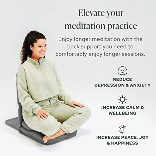Meditation Cushion - Folding Meditation Floor Chair with Back Support- Portable & Adjustable Backrest Long-Lasting Meditation Chair for Floor Seating and Yoga - Personal Hour for Yoga and Meditations 