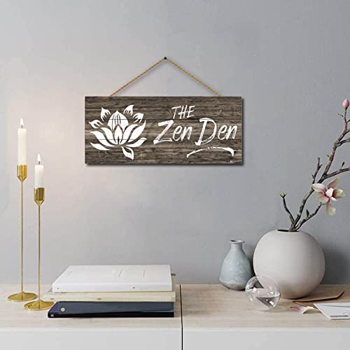 Zen Den Signs Meditation Decor - Wooden Lotus Flower Wall Decor - Personal Hour for Yoga and Meditations 