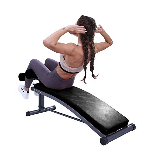 Yoga and Sit Up Bench with Reverse Crunch Handle - Solid Ab Workout Equipment - Personal Hour for Yoga and Meditations 