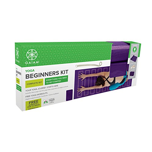 Gifts for Yoga Beginners -  Yoga For Beginners Kit - Mat and Yoga Blocks With Strap and DVD Bundle - Personal Hour for Yoga and Meditations 
