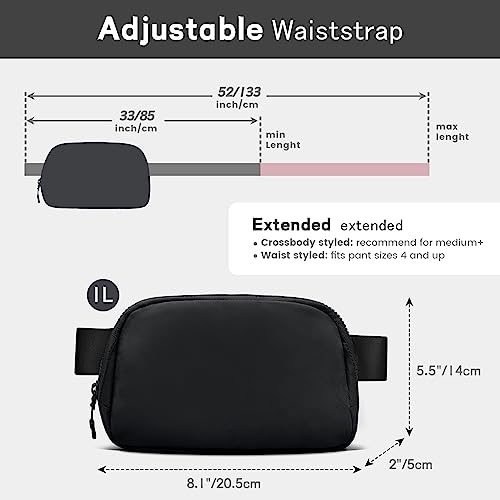 Waterproof Crossbody Belt Bag for Women Fashion Waist Packs with Adjustable Strap for Sport - Personal Hour for Yoga and Meditations