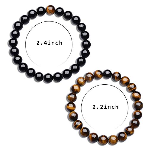 Balanced Bracelets-Black Matte Agate -  Distance Bracelets For Couples(2 pcs) - Personal Hour for Yoga and Meditations 