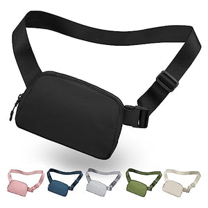 Open image in slideshow, Waterproof Black Fanny Pack Crossbody Belt Bag for Women Fashion Waist Packs with Adjustable Strap for Sport - Personal Hour for Yoga and Meditations 
