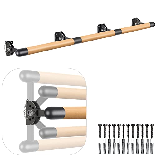 Wall Mounted Traditional Solid Wood Ballet Barre System - Ballet and Pilates - Personal Hour for Yoga and Meditations 