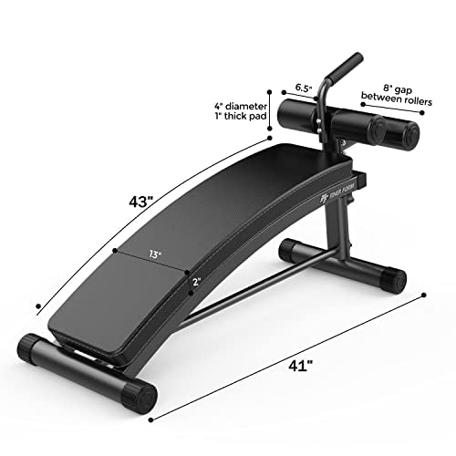 Yoga and Sit Up Bench with Reverse Crunch Handle - Solid Ab Workout Equipment - Personal Hour for Yoga and Meditations 