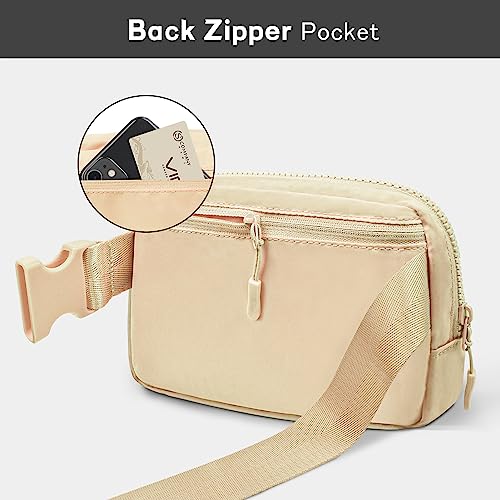 Waterproof Black Fanny Pack Crossbody Belt Bag for Women Fashion Waist Packs with Adjustable Strap for Sport - Personal Hour for Yoga and Meditations 