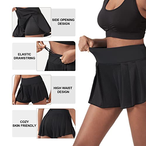 Flowy Shorts - High Waisted Shorts Workout Athletic Gym and Yoga Shorts with Zipper Pockets - Personal Hour for Yoga and Meditations 