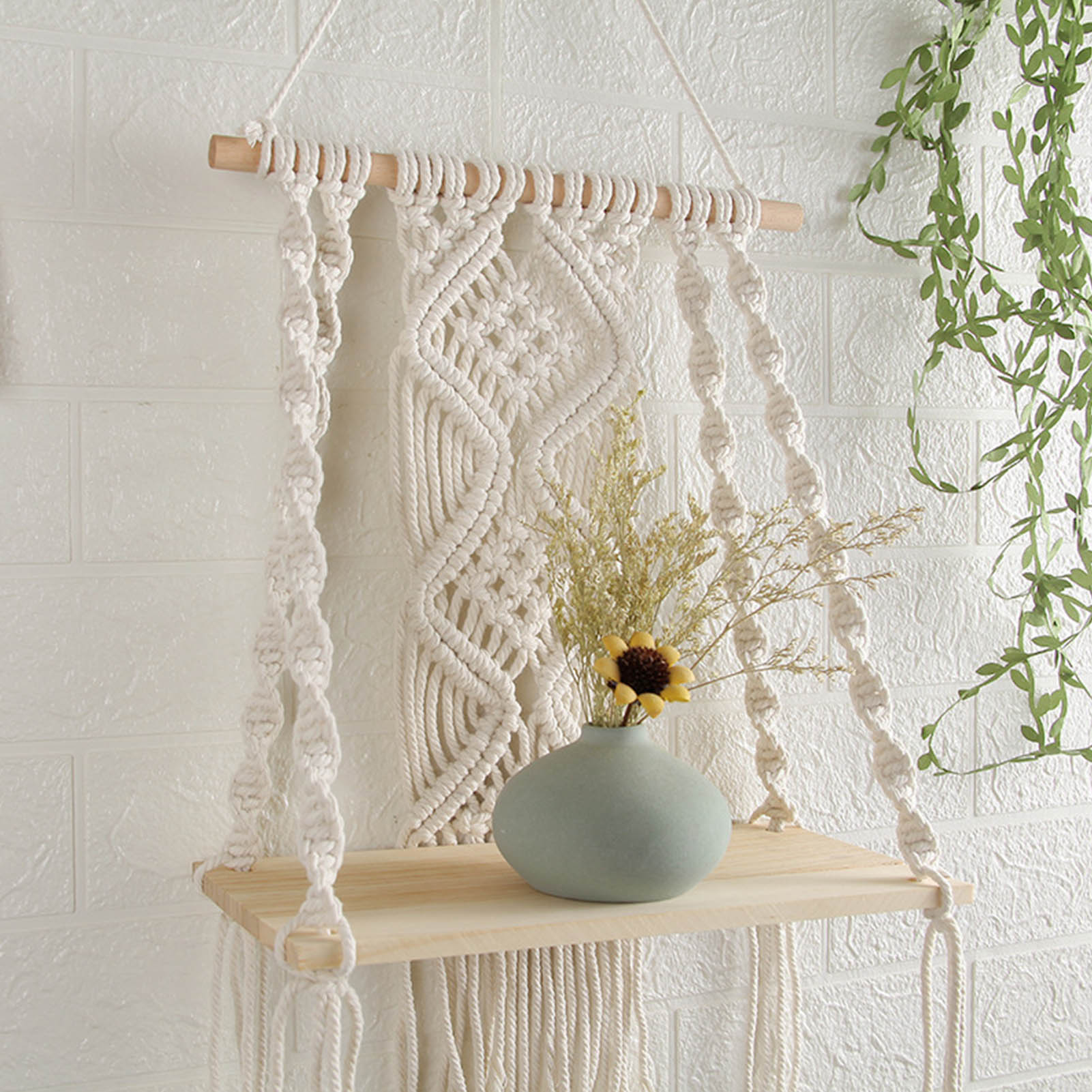 Zen Decor - Bohemian Decor Wall Hanging Shelf Handmade Tapestry - Personal Hour for Yoga and Meditations 
