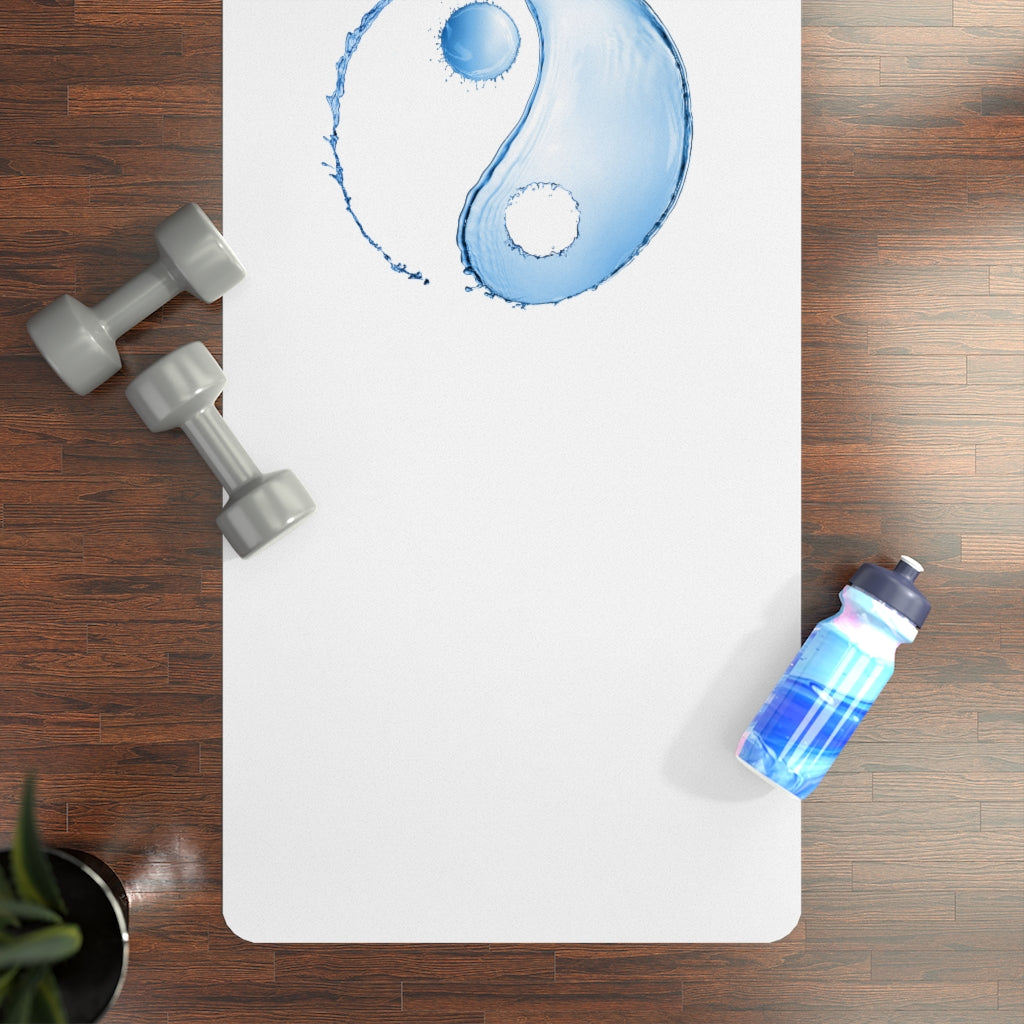 White Water Yin and Yang Rubber Yoga Mat - Personal Hour for Yoga and Meditations 