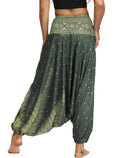 Load image into Gallery viewer, Bohemian Yoga Pants Hippy Harem Smocked Waist Trousers - Personal Hour for Yoga and Meditations 
