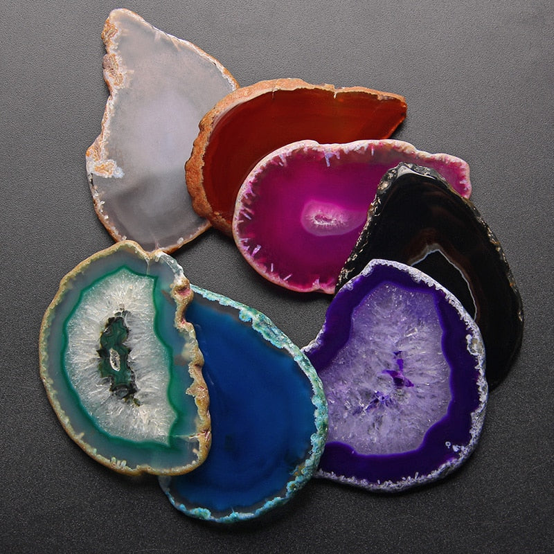 Irregular Natural Onyx Agates Geode Slice No Hole - Zen Decor Ideas - Personal Hour for Yoga and Meditations 