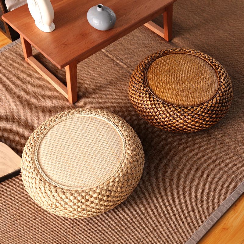 Meditation Cushion - Premium Rattan Weaving Straw Weaving Japanese Tatami Cushion - Personal Hour for Yoga and Meditations 