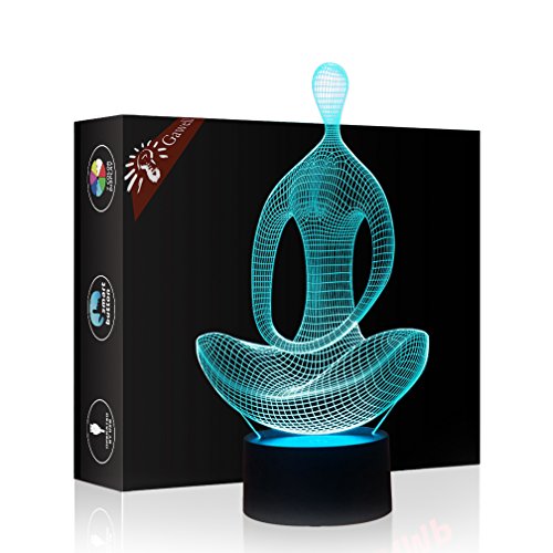 Zen Decor - Meditation 3D Illusion Lamp Night Light with Remote Control Toy for Meditation Yoga Lover - Personal Hour for Yoga and Meditations 