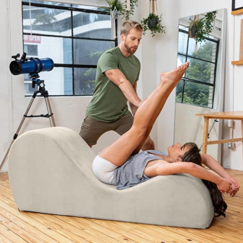 Sleek Chaise Lounge for Yoga, Stretching, Relaxation - Meditation Cushion and Spine Corrector - Personal Hour for Yoga and Meditations 