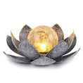 Load image into Gallery viewer, Meditation Gift - Ground Solar Lights for Outdoor Garden - Glass Lotus Decoration - Waterproof LED Metal - Good for Zen and Meditation - Personal Hour for Yoga and Meditations 
