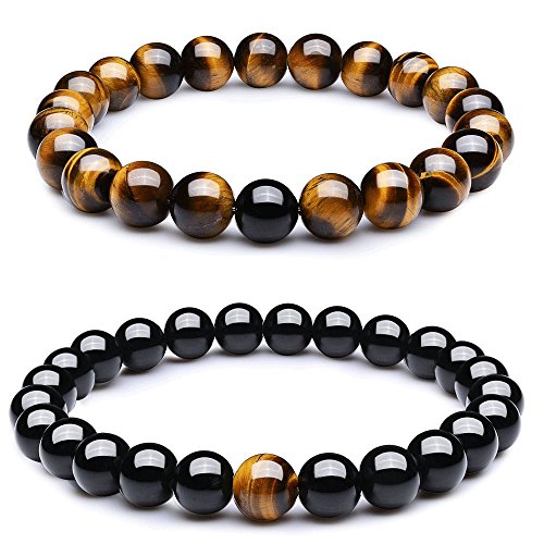 Balanced Bracelets-Black Matte Agate -  Distance Bracelets For Couples(2 pcs) - Personal Hour for Yoga and Meditations 