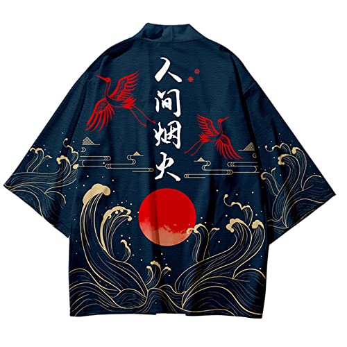 Men's Japanese Kimono Jacket Set Stylish Open Front Coat With Shorts Chinese Style Suits - Mediation Clothes - Personal Hour for Yoga and Meditations 