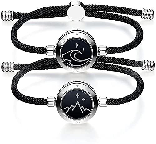 Couple Meditation Lovers Gift - Couple Smart Bracelet Long-distance Touch Love Bluetooth Pairing - Couple Zen - Personal Hour for Yoga and Meditations 