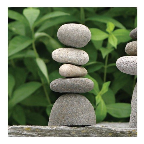 Zen Decor Idea - Large 7-Stone Natural River Stone Cairn - Personal Hour for Yoga and Meditations 