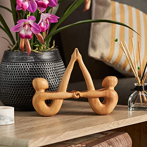 Yoga and Zen Decor Gift - Polished Handmade Wooden Yoga Statue - Personal Hour 