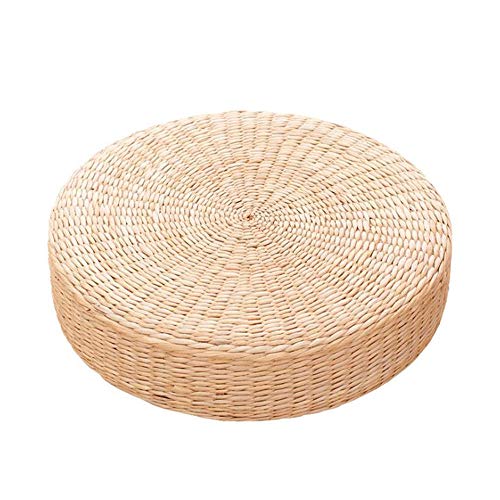 Meditation Cushion, Round Woven Straw Zen and Yoga Mat - Personal Hour for Yoga and Meditations 