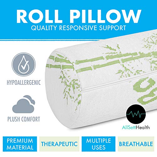 2 Pack Bamboo Cervical Memory Foam Yoga Bolster Pillow - Personal Hour for Yoga and Meditations 