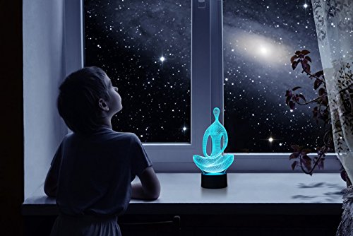 Zen Decor - Meditation 3D Illusion Lamp Night Light with Remote Control Toy for Meditation Yoga Lover
