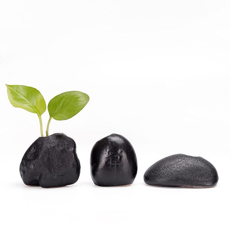 Zen Decor - Creative Black Small Stone Flower - Personal Hour for Yoga and Meditations 