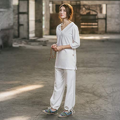 Meditation Clothes- Uniform Kung Fu Clothes- Tai Chi Clothing Exercise Suit with Three-Quarter Sleeves - Personal Hour for Yoga and Meditations 