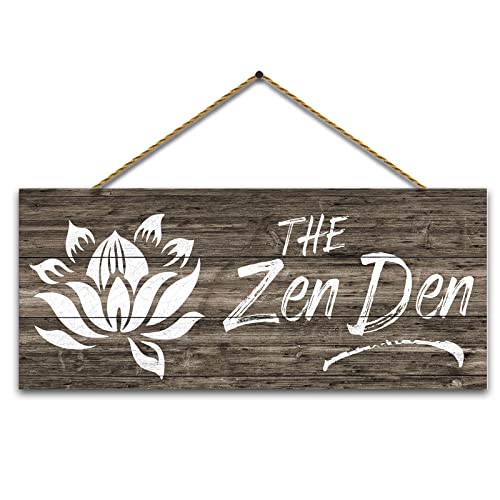 Zen Den Signs Meditation Decor - Wooden Lotus Flower Wall Decor - Personal Hour for Yoga and Meditations 