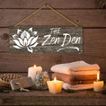Load image into Gallery viewer, Zen Den Signs Meditation Decor - Wooden Lotus Flower Wall Decor - Personal Hour for Yoga and Meditations 

