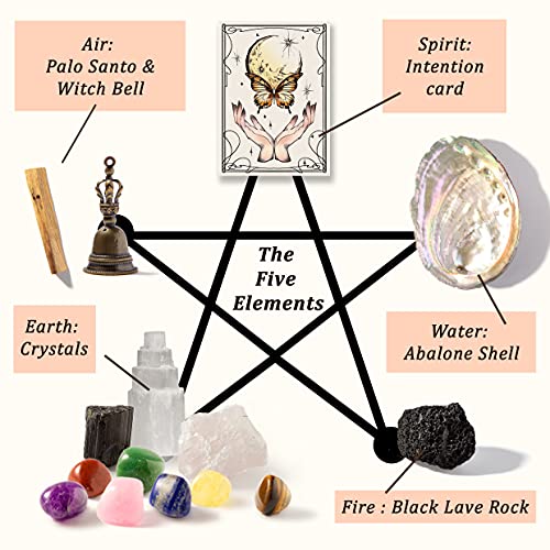 Healing Crystals Set- Yoga Meditation Accessories Selenite Palo Santo Moon Phase Crystals Altar Kit with Wooden Gift Box - Meditation Gifts - Valentine Limited Deals - Personal Hour 
