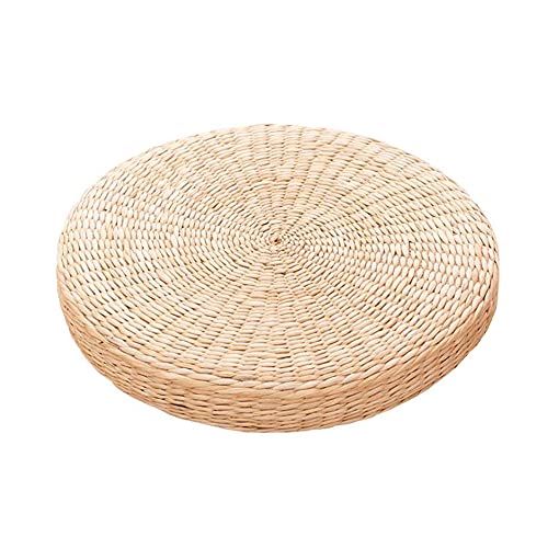 Meditation Cushion, Round Woven Straw Zen and Yoga Mat - Personal Hour for Yoga and Meditations 