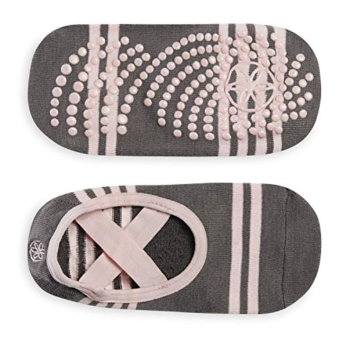 Yoga Barre Socks - Grippy Non Slip Sticky Toe Grip Accessories - 2-Pack - Personal Hour for Yoga and Meditations 