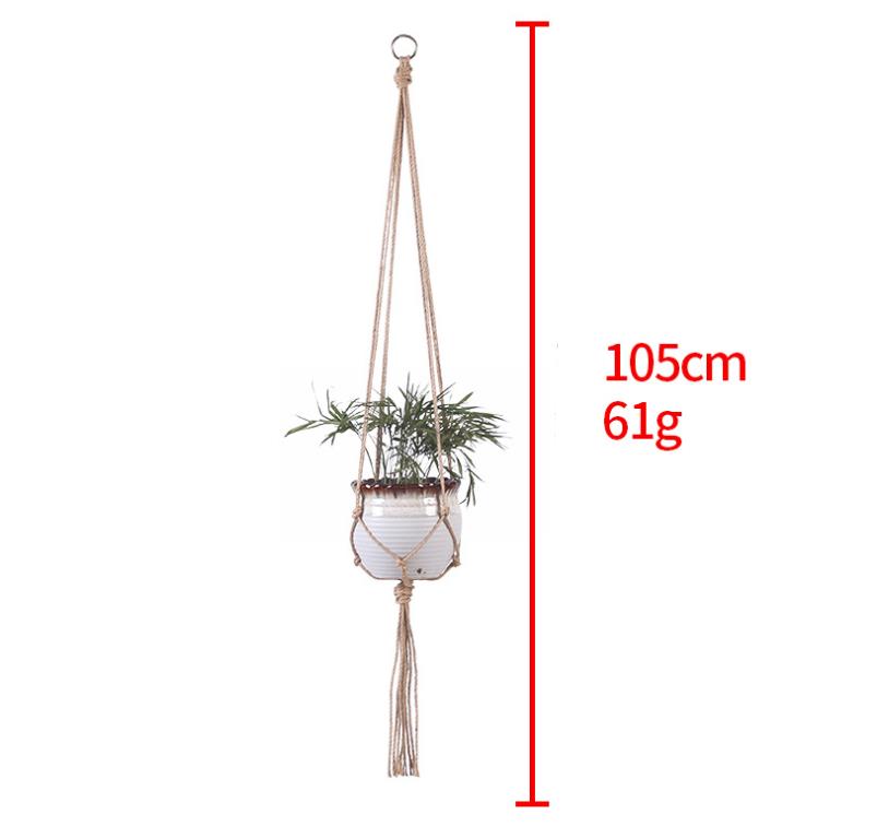 Hand-woven plant hanging basket cotton rope sling basket - Zen decor ideas - Personal Hour for Yoga and Meditations 