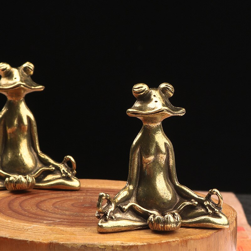 Retro Zen Meditation Frog  Sculpture - Zen Decor Ideas - Personal Hour for Yoga and Meditations 