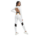 Load image into Gallery viewer, Women's White Yoga Set With Backless Top And Leggings - Personal Hour for Yoga and Meditations 
