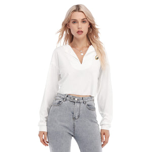 Open image in slideshow, Women&#39;s V-neck Lapel Long Sleeve Cropped Yoga T-shirt Yoga and Meditation Products - Personal Hour
