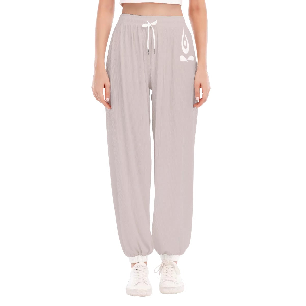 Loose Yoga Wear - Women's Loose Striped Yoga Trousers - Personal Hour for Yoga and Meditations 