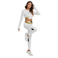 Load image into Gallery viewer, Women's White Yoga Set With Backless Top And Leggings - Personal Hour for Yoga and Meditations 
