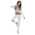 Load image into Gallery viewer, Fashionable White Sport and Yoga Set With Backless Top And Leggings - Personal Hour for Yoga and Meditations 
