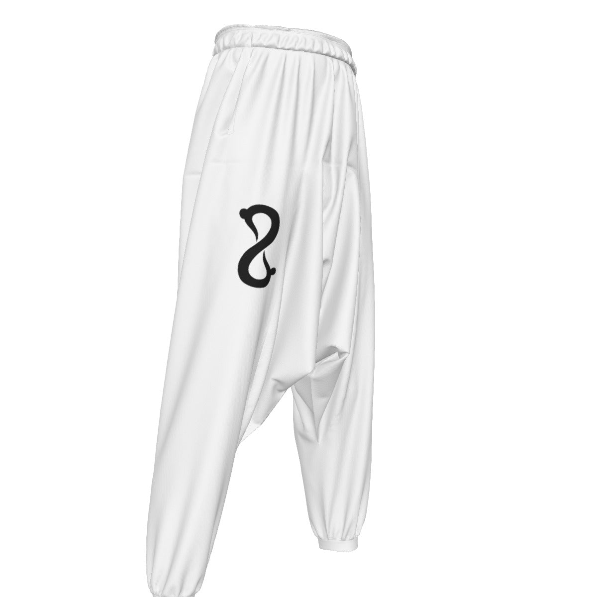 White Loose Baggy Yoga Pants- Men's Loose Trousers - Personal Hour for Yoga and Meditations 
