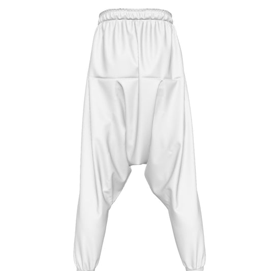 White Loose Baggy Yoga Pants- Men's Loose Trousers - Personal Hour for Yoga and Meditations 