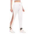 Load image into Gallery viewer, Youth White High Side Slits Yoga Pants With Bottom Strap - Personal Hour for Yoga and Meditations 
