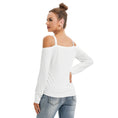 Load image into Gallery viewer, Fashionable V-neck Cold Shoulder Blouse With Long Sleeve - Yoga Top - Personal Hour for Yoga and Meditations 
