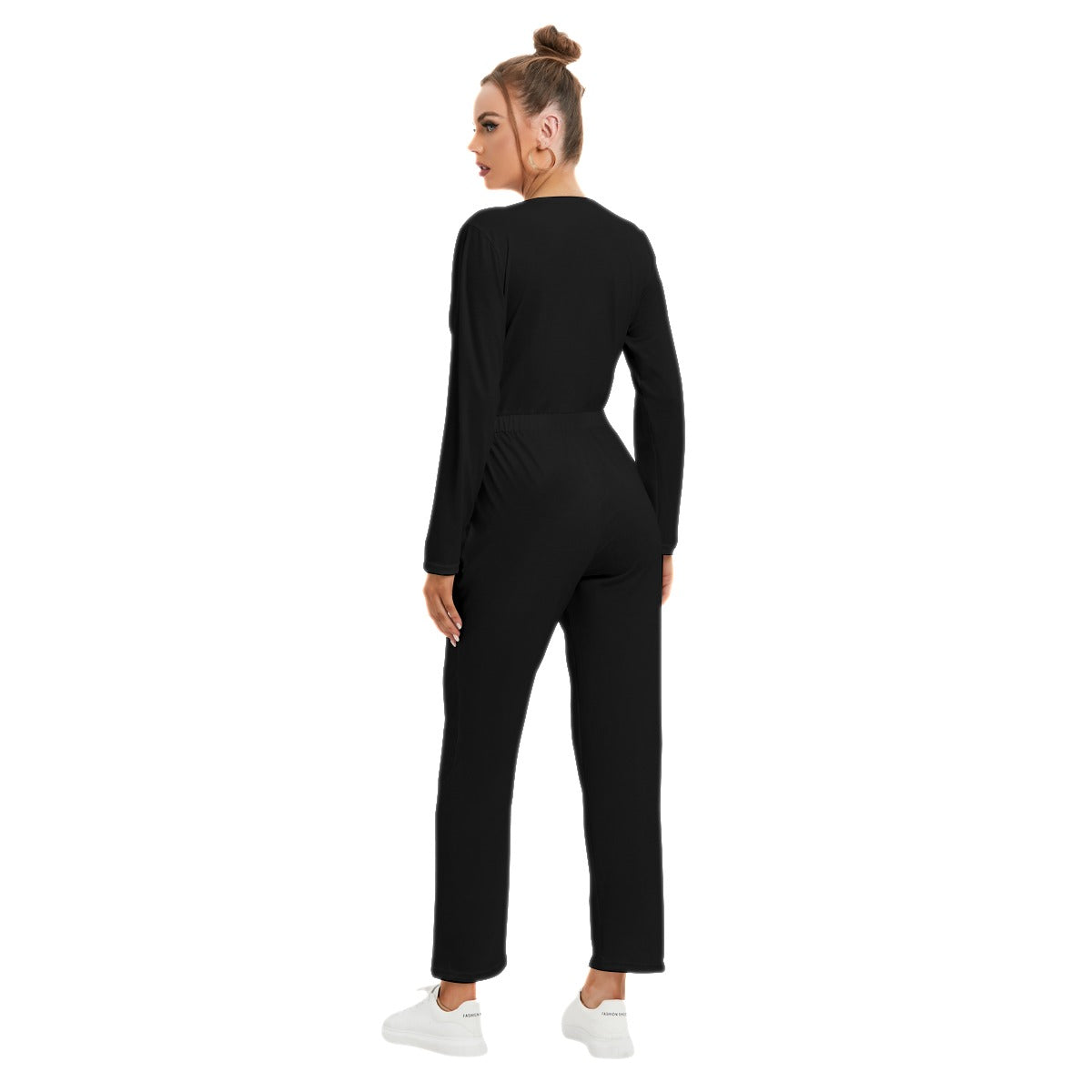 V-neck High Waist Yoga Jumpsuit - Personal Hour for Yoga and Meditations 