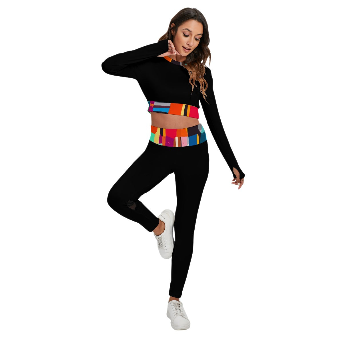 Colorful Teen Yoga Set With Backless Top And Leggings - Personal Hour for Yoga and Meditations 